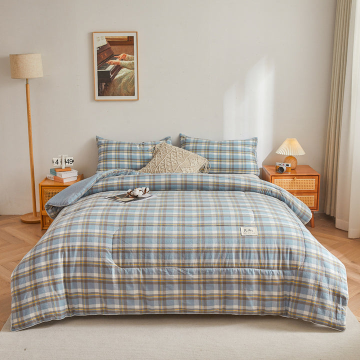 Decorative Cozy Checkered Bedspread Set Avarnia