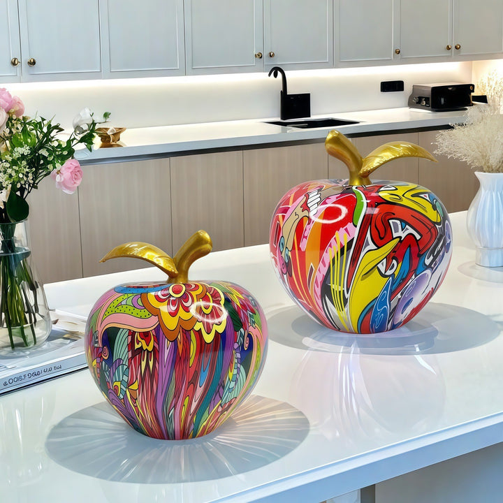 Decorative apple figure with artistic design