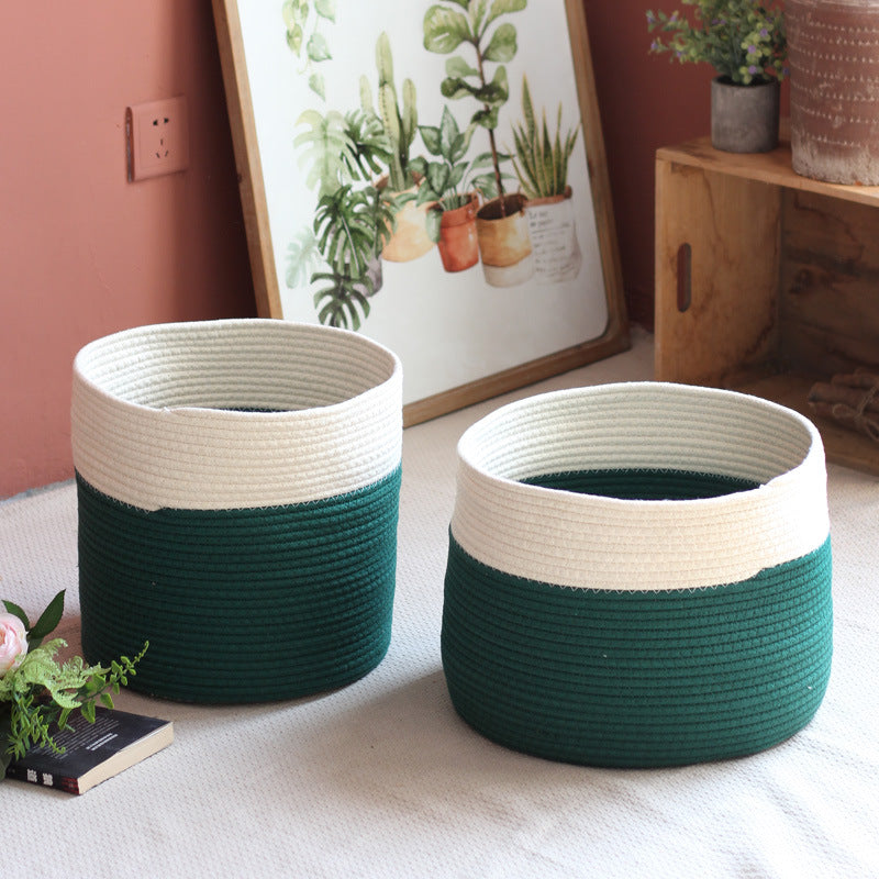 Handcrafted cotton storage basket