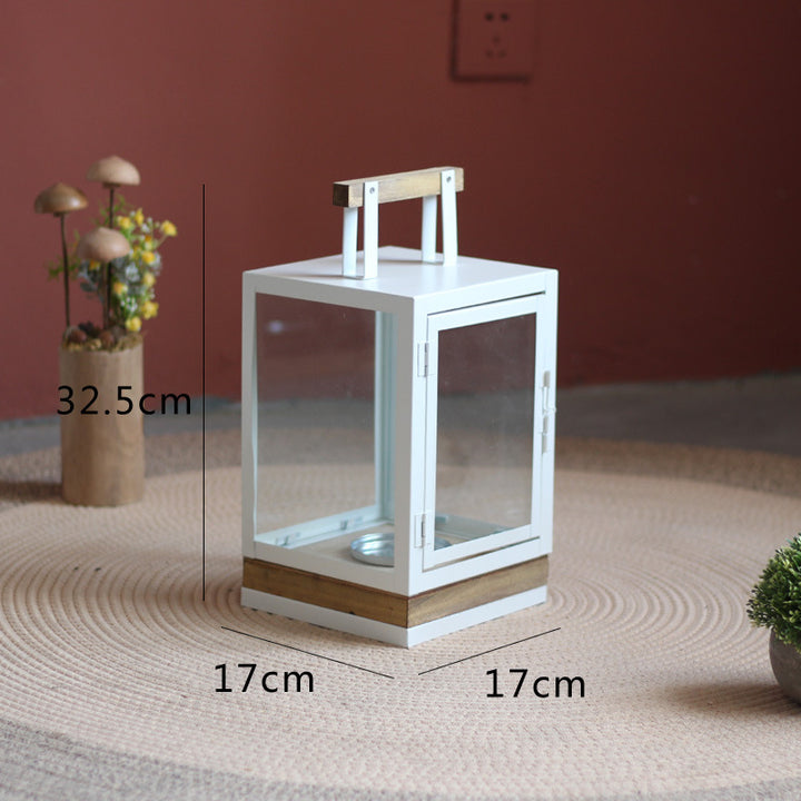Decorative Lantern with Wooden Handle