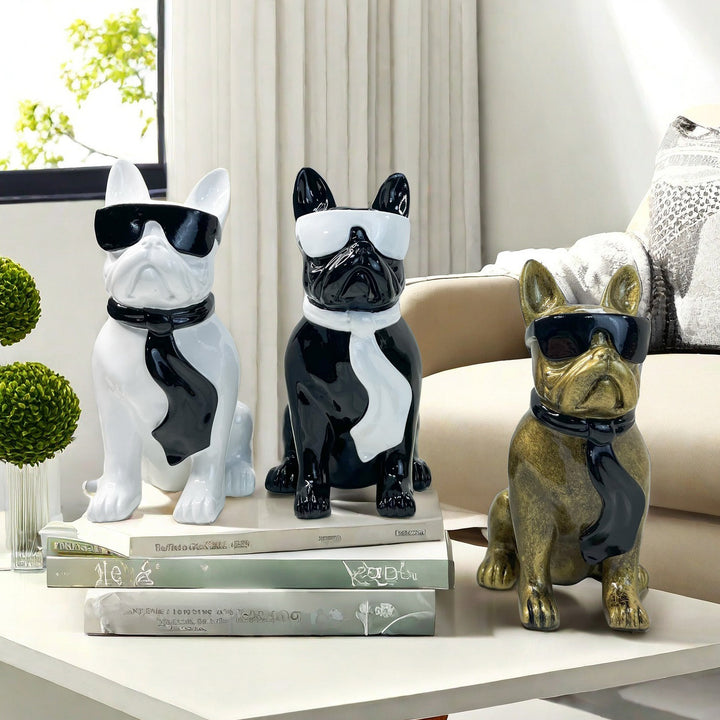 Colorful Bulldog Decoration Figurine Made of Resin