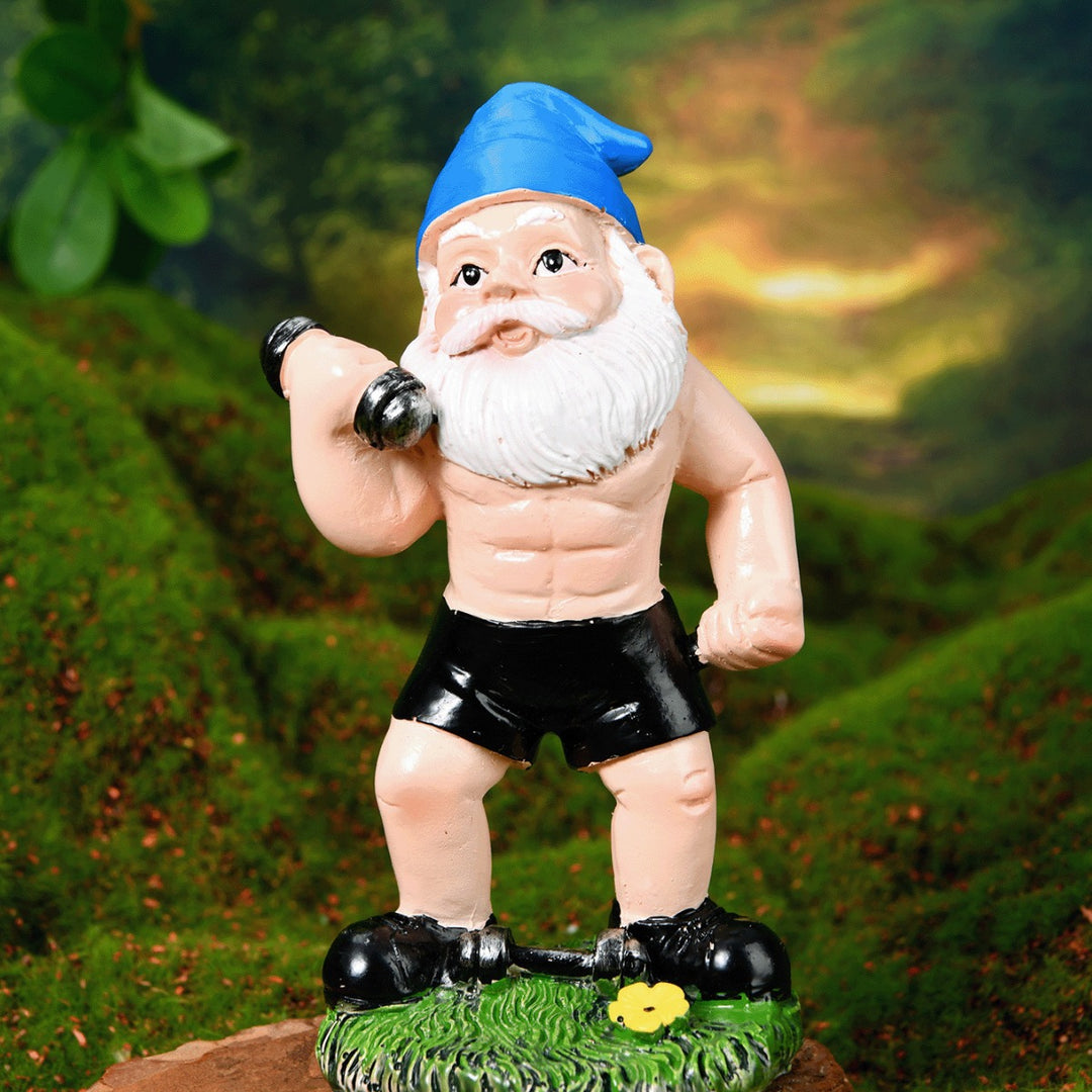 Whimsical Fitness Gnome Figurine