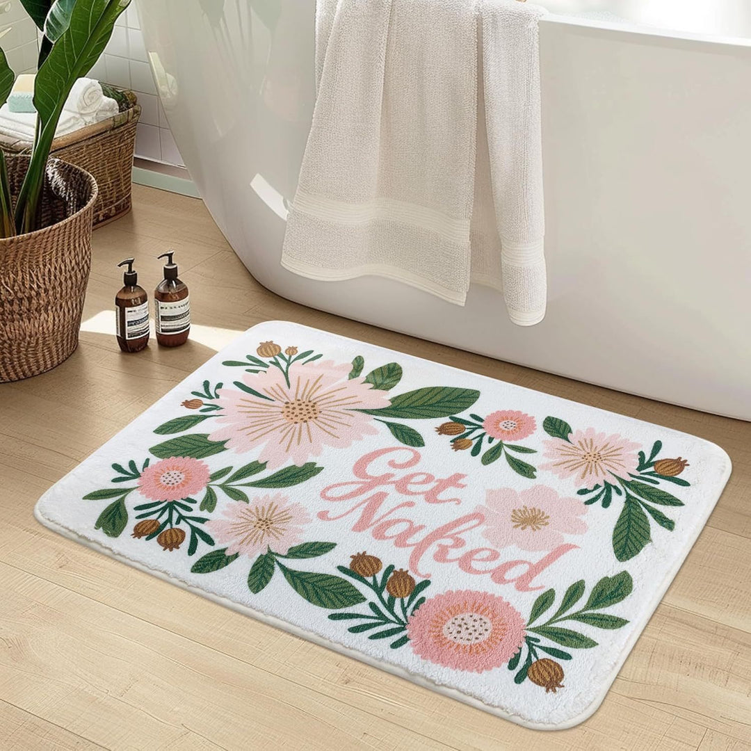 Luxurious Floral Design Bath Mat