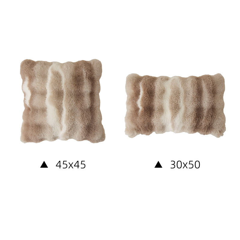 Luxurious faux fur decorative cushion set