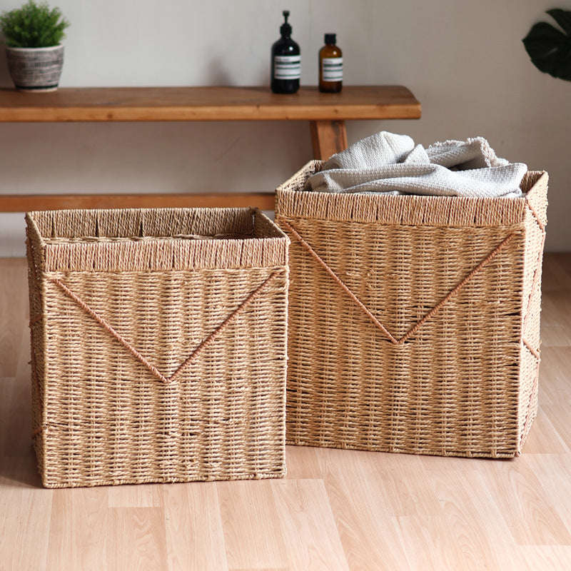 Storage basket made of braided rattan