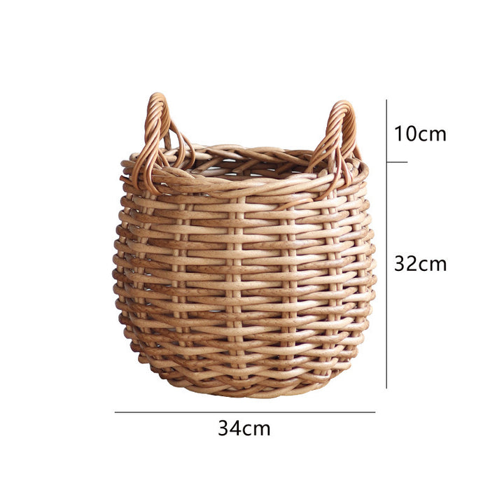 Handwoven basket with practical handles