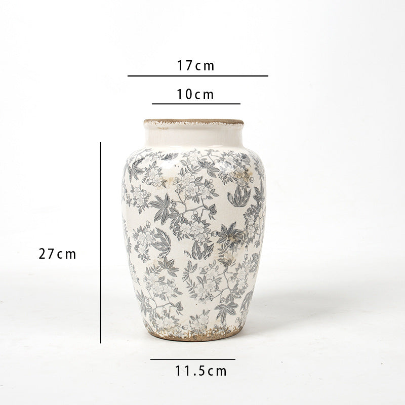 Floral Ceramic Vase with Artistic Design