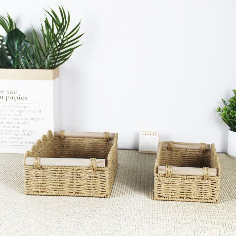 Scalloped Woven Storage Basket