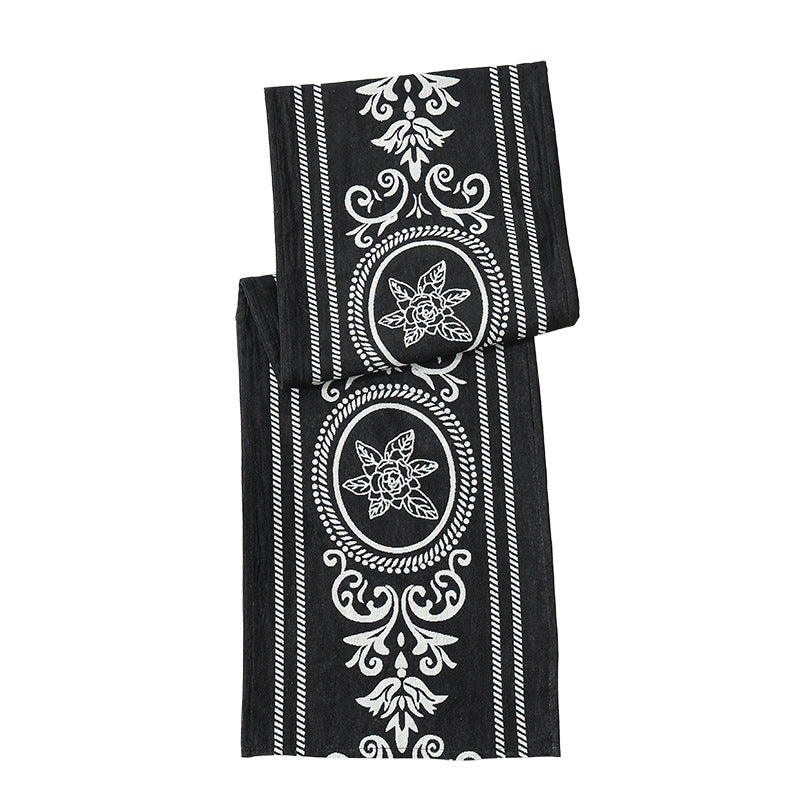 Ornamental lightweight viscose scarf with decorative medallion pattern