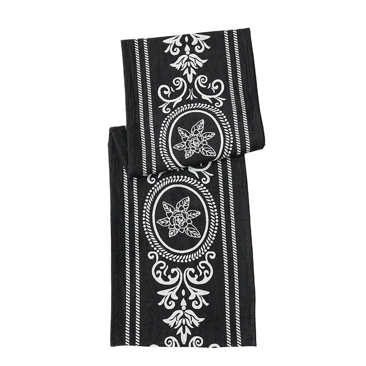 Ornamental lightweight viscose scarf with decorative medallion pattern