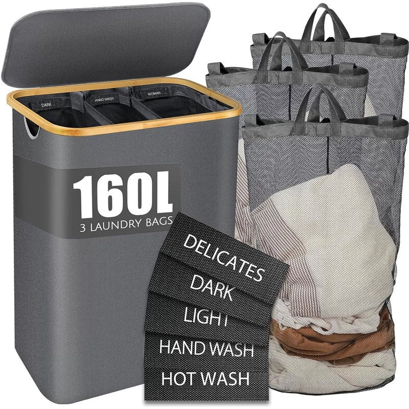 Laundry basket with compartments