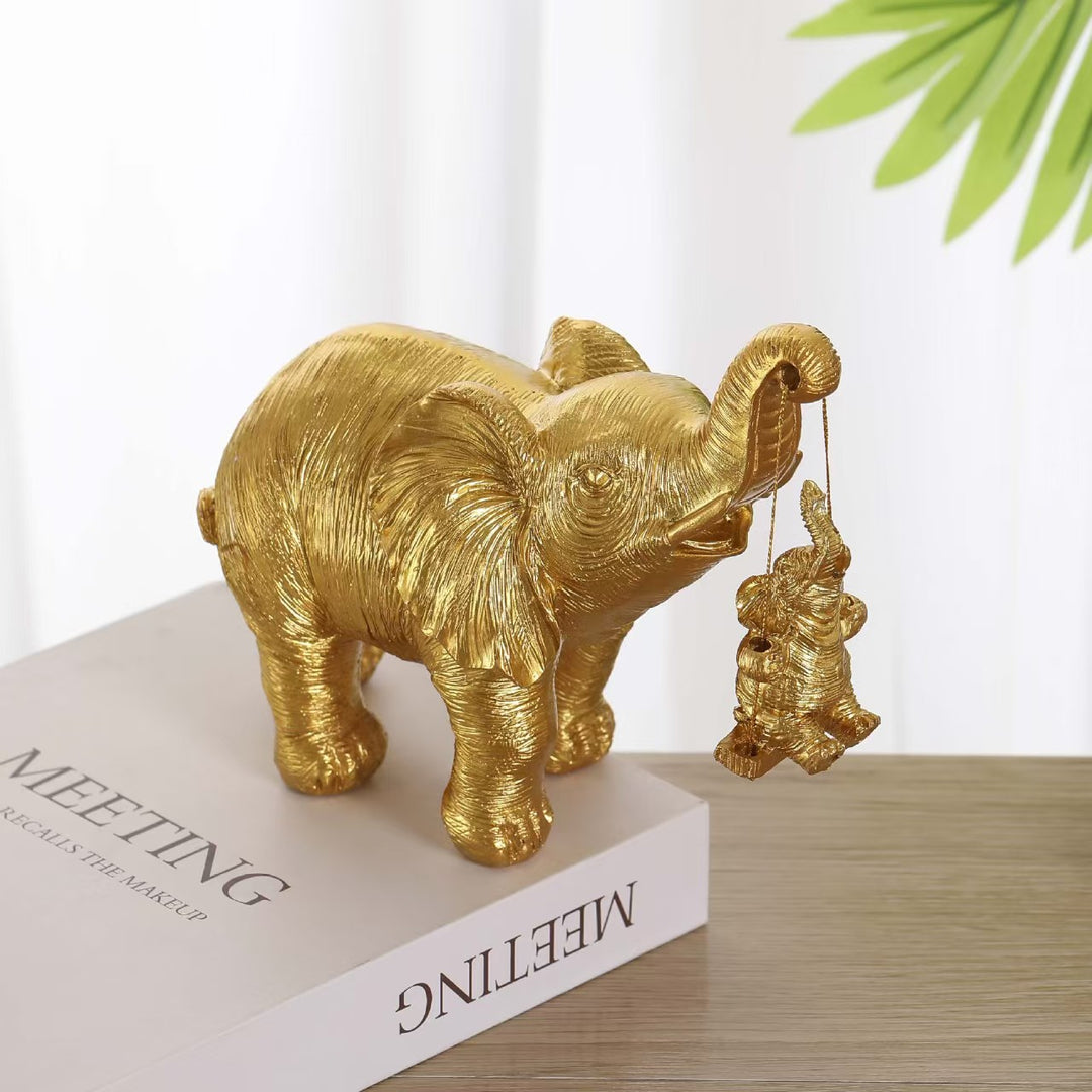 Decorative Elephant Family Sculpture