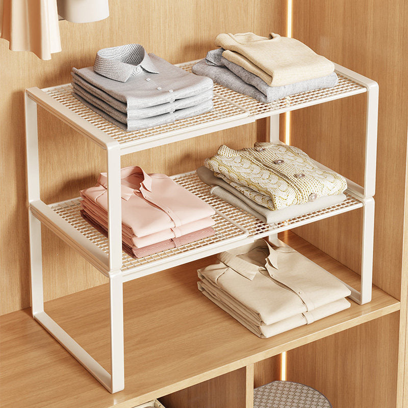Adjustable Metal Mesh Closet Shelf Riser Organizer