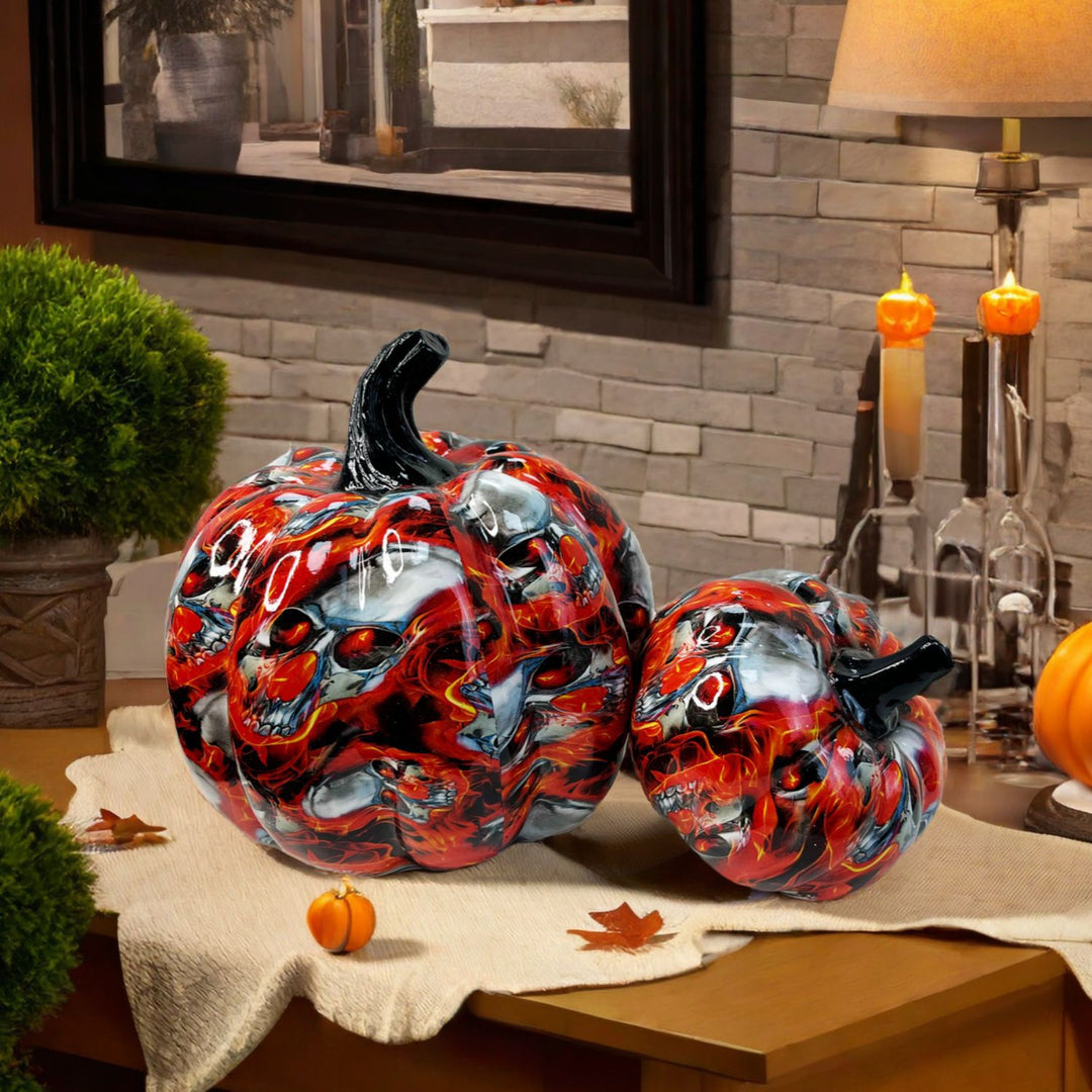 Artful Halloween pumpkin figure