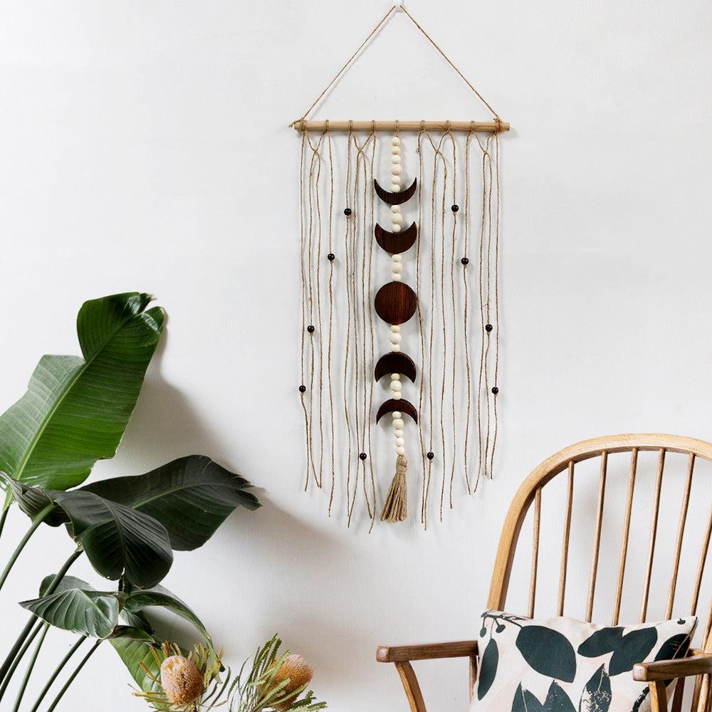 Macrame Wall Decor with Moon Motif