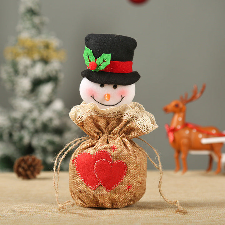 Cute Christmas gnome with gift sack