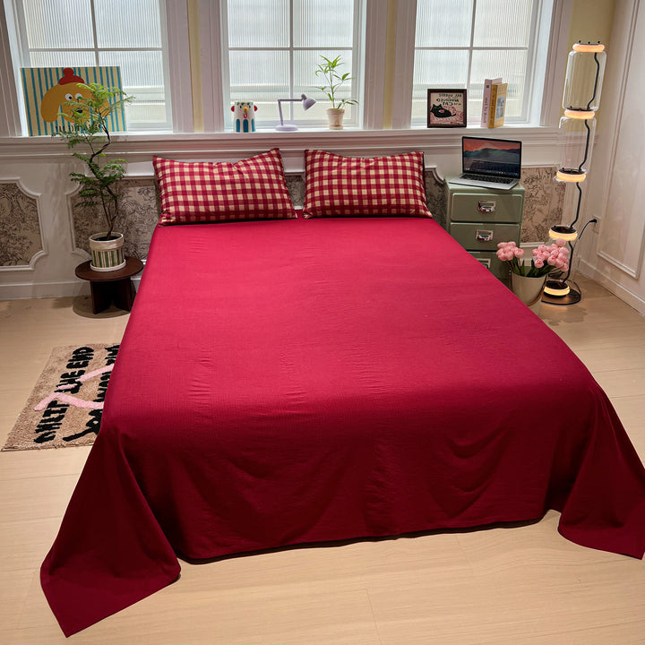 Soft Cotton Checkered Duvet Cover Set