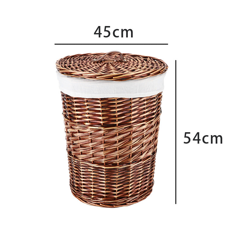 High-quality round laundry basket with lid