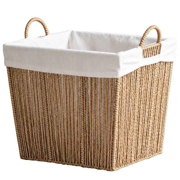 Decorative storage basket with fabric insert