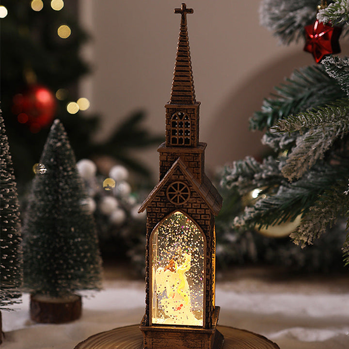 Illuminated Christmas Church Decoration