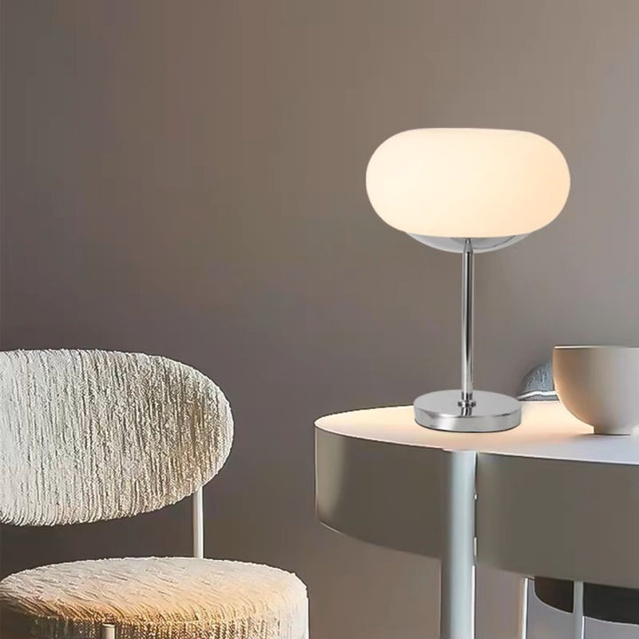 Modern Glass and Chrome Table Lamp