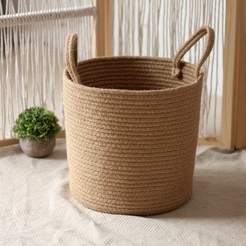 Handcrafted storage basket made of natural material