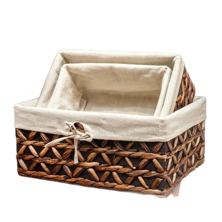 Storage basket with removable fabric insert