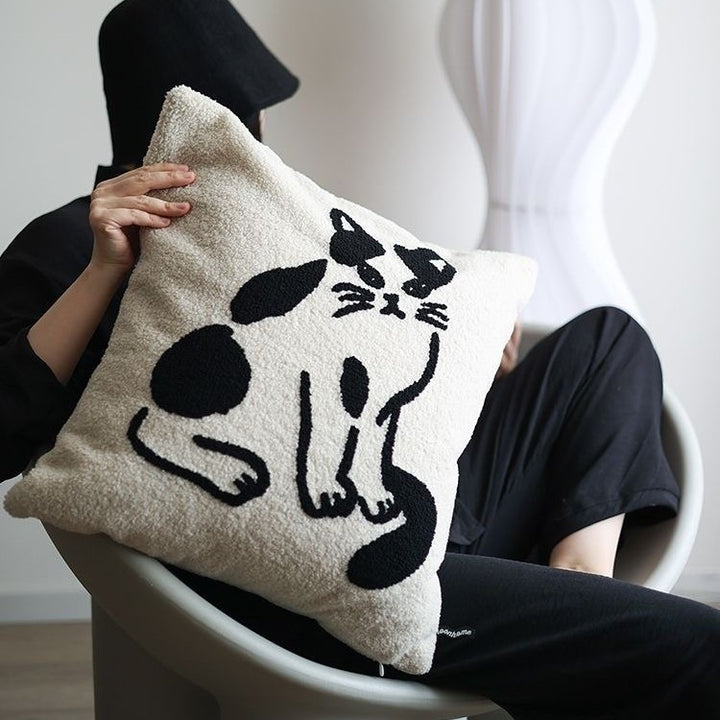 Cat-Themed Decorative Pillow