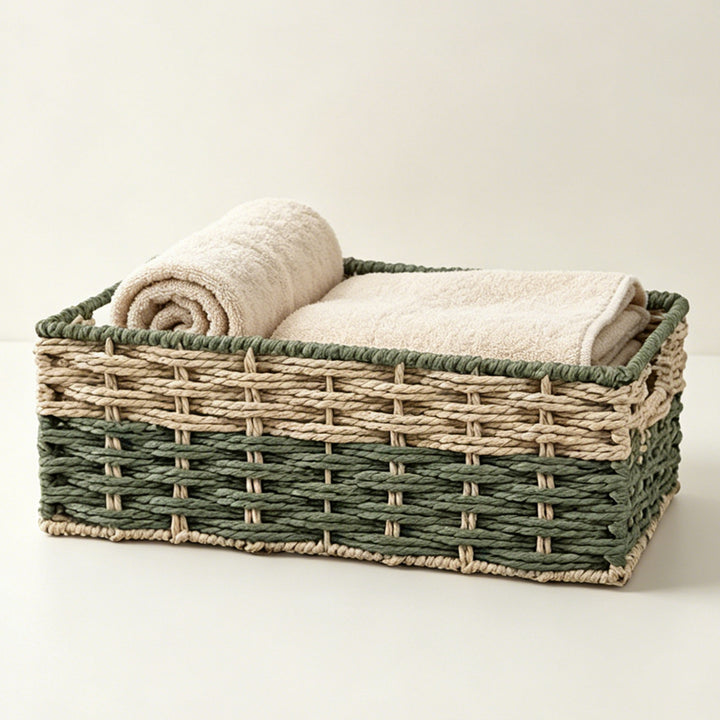 Handcrafted storage basket made of natural material