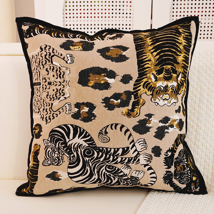 Artistic Jungle Animal Print Decorative Pillow