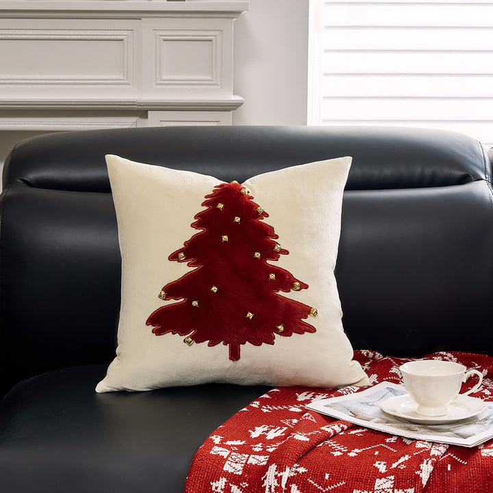 Decorative Holiday Throw Pillow with Deer Silhouette