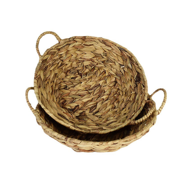 Handwoven Natural Serving Tray Set
