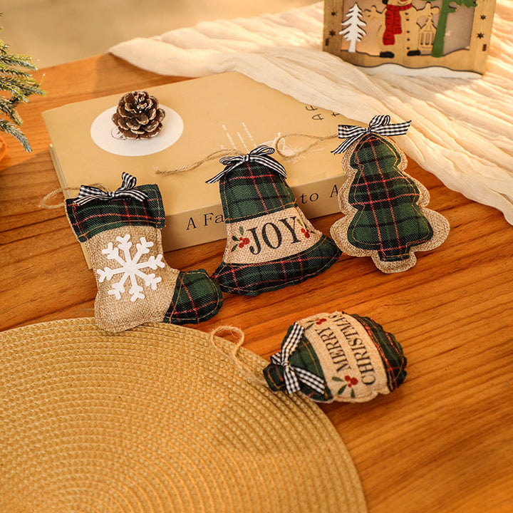 Decorative Christmas tree ornaments in rustic look