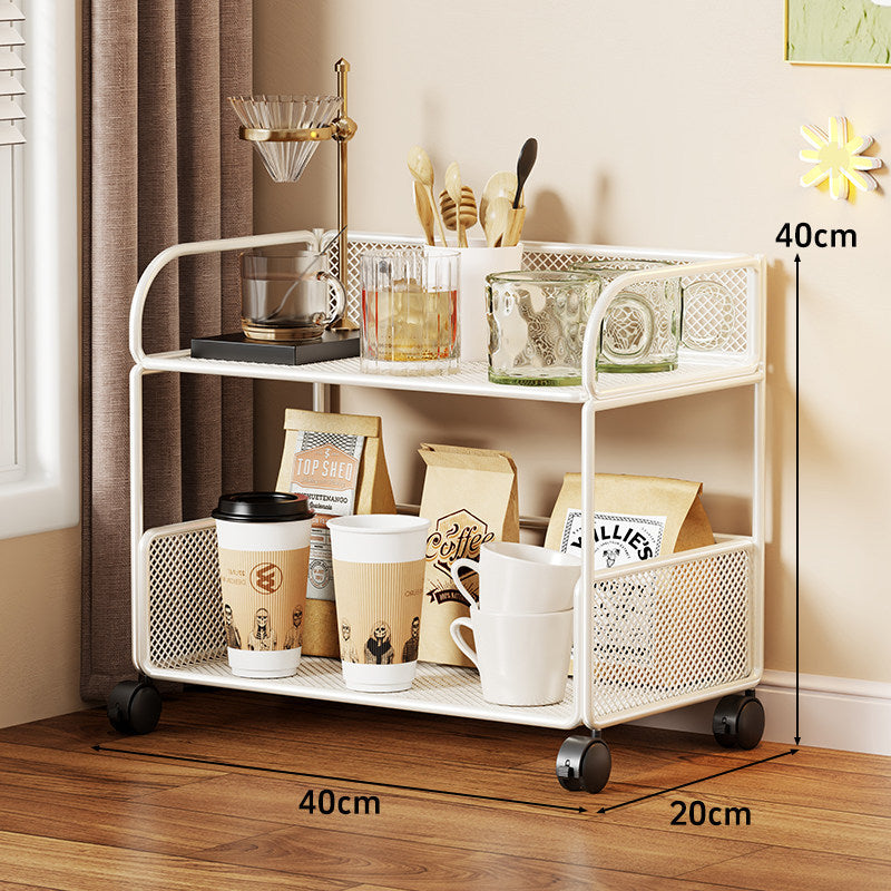 Compact Perforated Metal Tiered Countertop Pantry Organizer