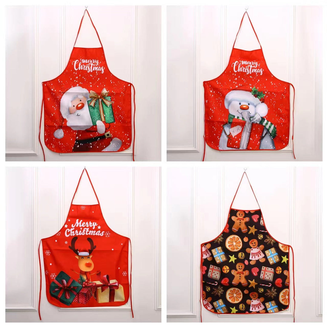Festive cooking apron with Christmas motif