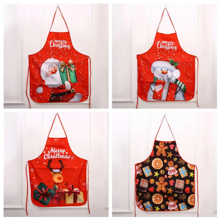Festive cooking apron with Christmas motif