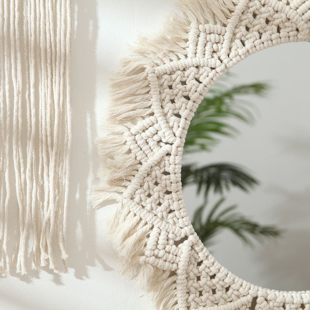 Macrame Decorative Round Wall Mirror