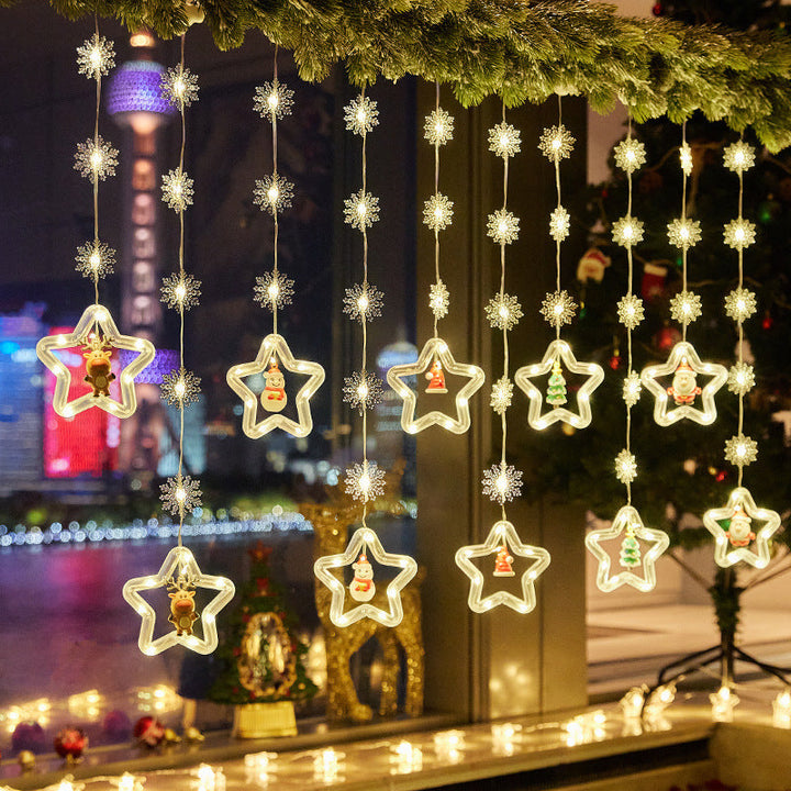 Christmas decorative light stars with snowflakes
