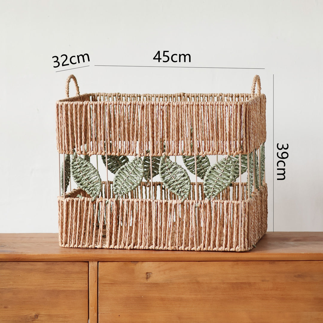 Decorative basket with plant motif