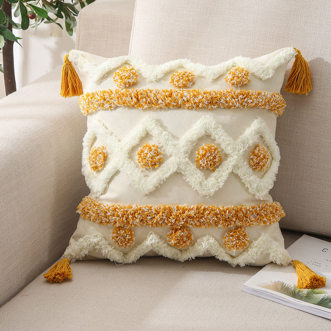 Geometric Textured Decorative Pillow