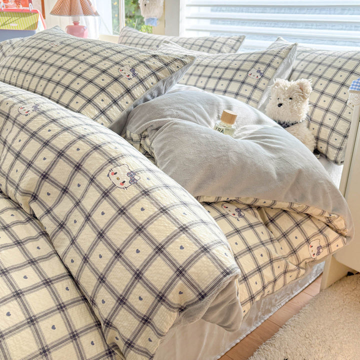 Playful Cartoon Print Duvet Cover Set