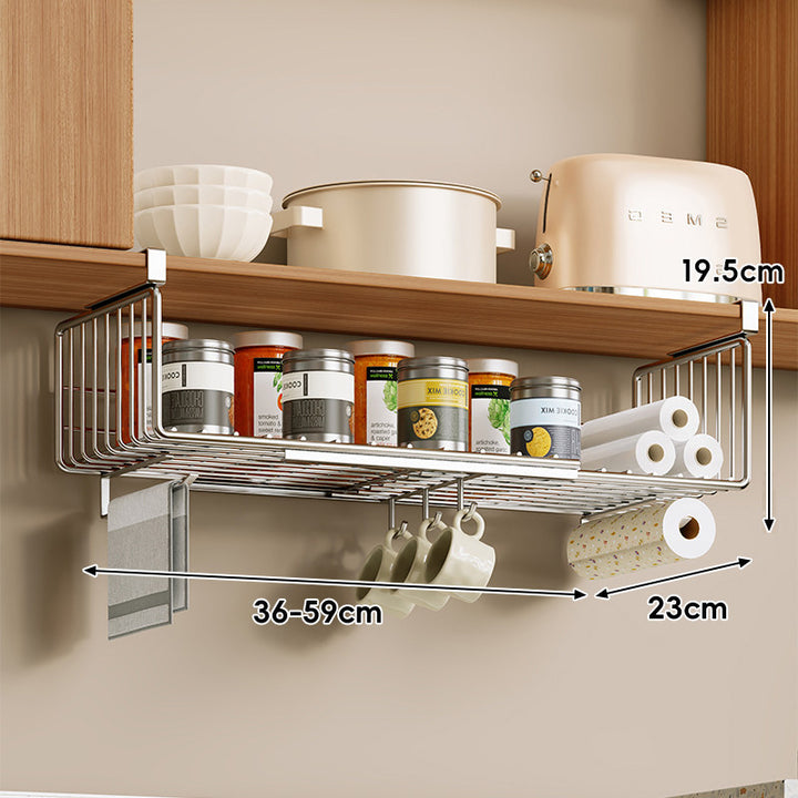Adjustable Expandable Under-Shelf Pull-Out Sliding Storage Basket Organizer