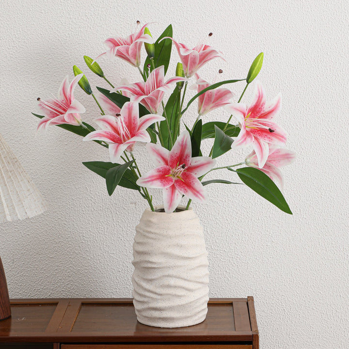 Artificial lily branch with realistic flowers