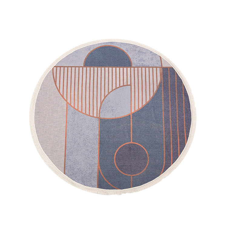 Round Decorative Living Room Carpet with Modern Geometric Pattern