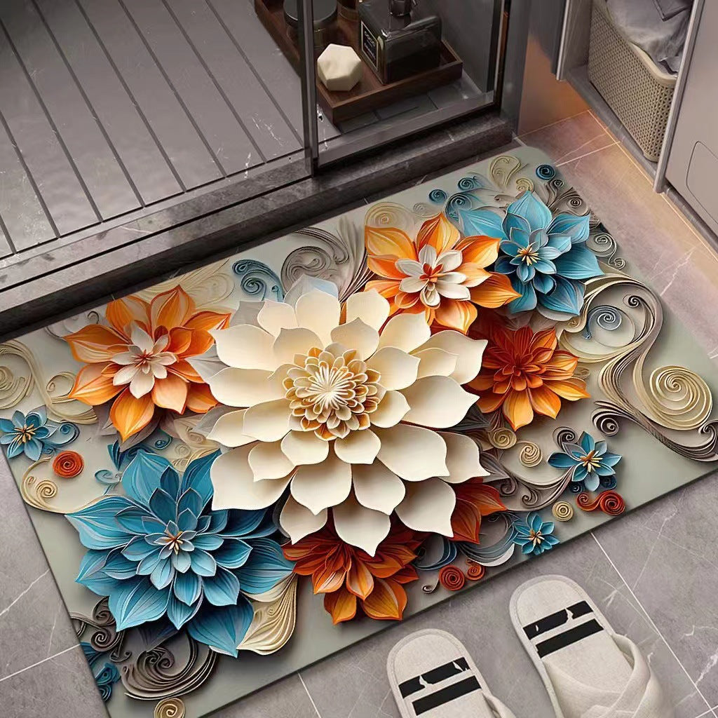 3D Textured Floral Mat