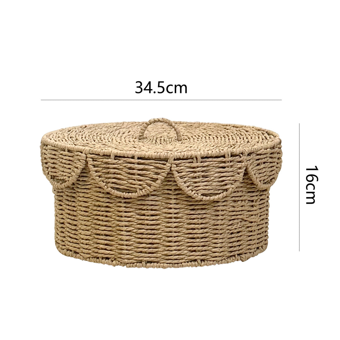 Rustic storage basket with lid