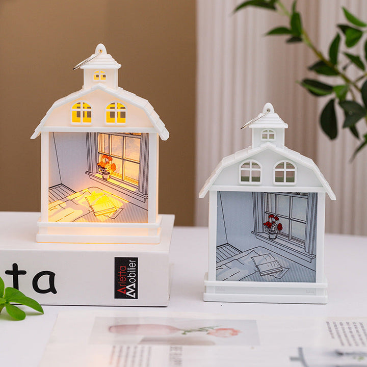 Decorative LED house lantern