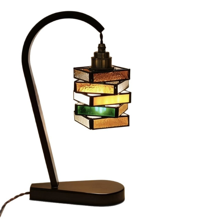 Vintage inspired stained glass table lamp