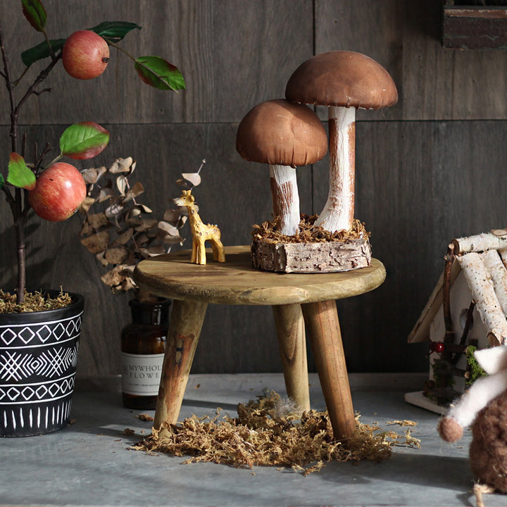 Stylish side table made of natural wood