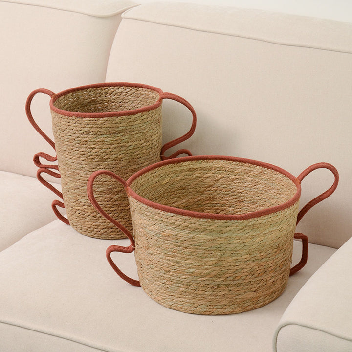 Handwoven Decorative Basket Made of Natural Materials